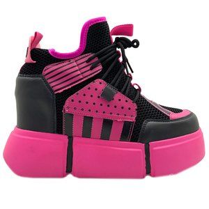 Anthony Wang - CRANBERRY 08 Pink Circuit Pink Platform Sneakers